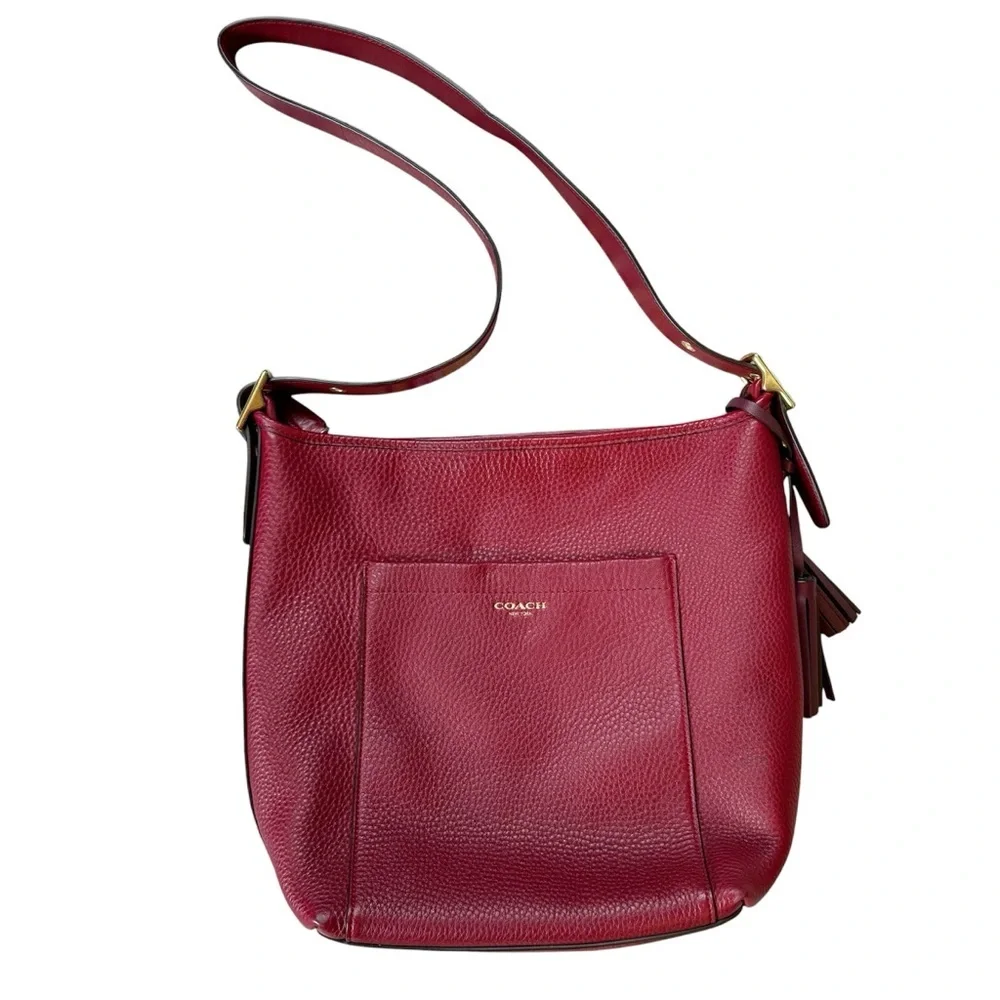 Coach Legacy Hobo Red Pebble Shoulder Bag E1381-25678